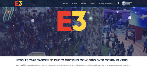今年的 E3 展全面取消。（翻攝 E3expo 官網）