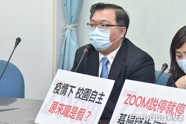 ▲▼國民黨團召開「Zoom急停，教育部配套在哪裡？」記者會,李德維,。（圖／記者李毓康攝）