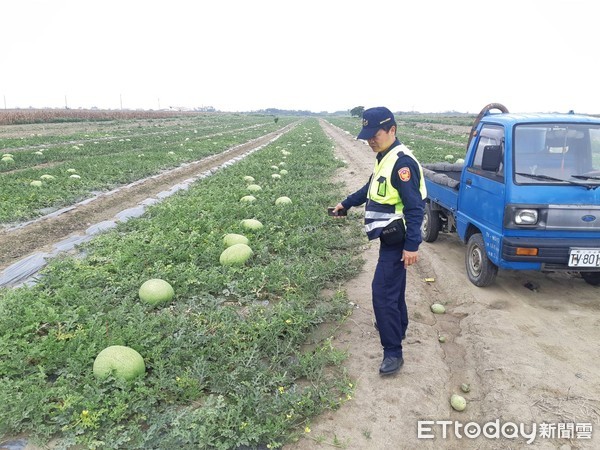 ▲台南市學甲警分局自2017年起每年4、5月份頂洲西瓜盛產期間，結合瓜農及在地巡守隊民力成立「護瓜聯盟」，連續3年「零失竊」，獲得瓜農一致肯定與好評。（圖／記者林悅翻攝，下同）