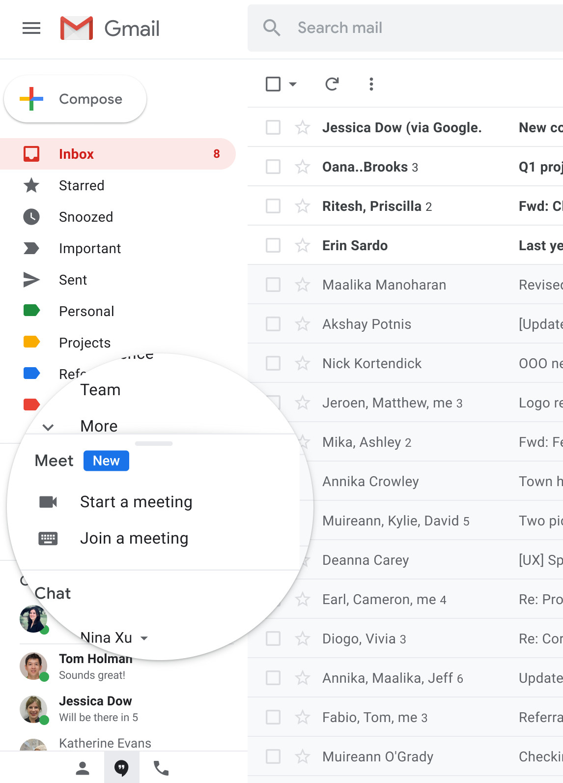 ▲▼Google Meet將進一步與Gmail整合。（圖／取自G Suite Updates Blog）