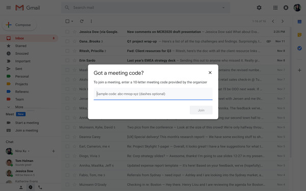 ▲▼Google Meet將進一步與Gmail整合。（圖／取自G Suite Updates Blog）