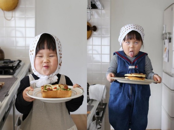 ▲四歲女孩廚房日常。（圖／翻攝自IG@___okinu）