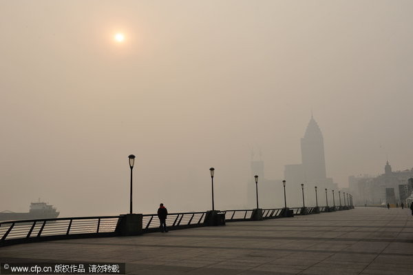 上海霧霾。圖／CFP