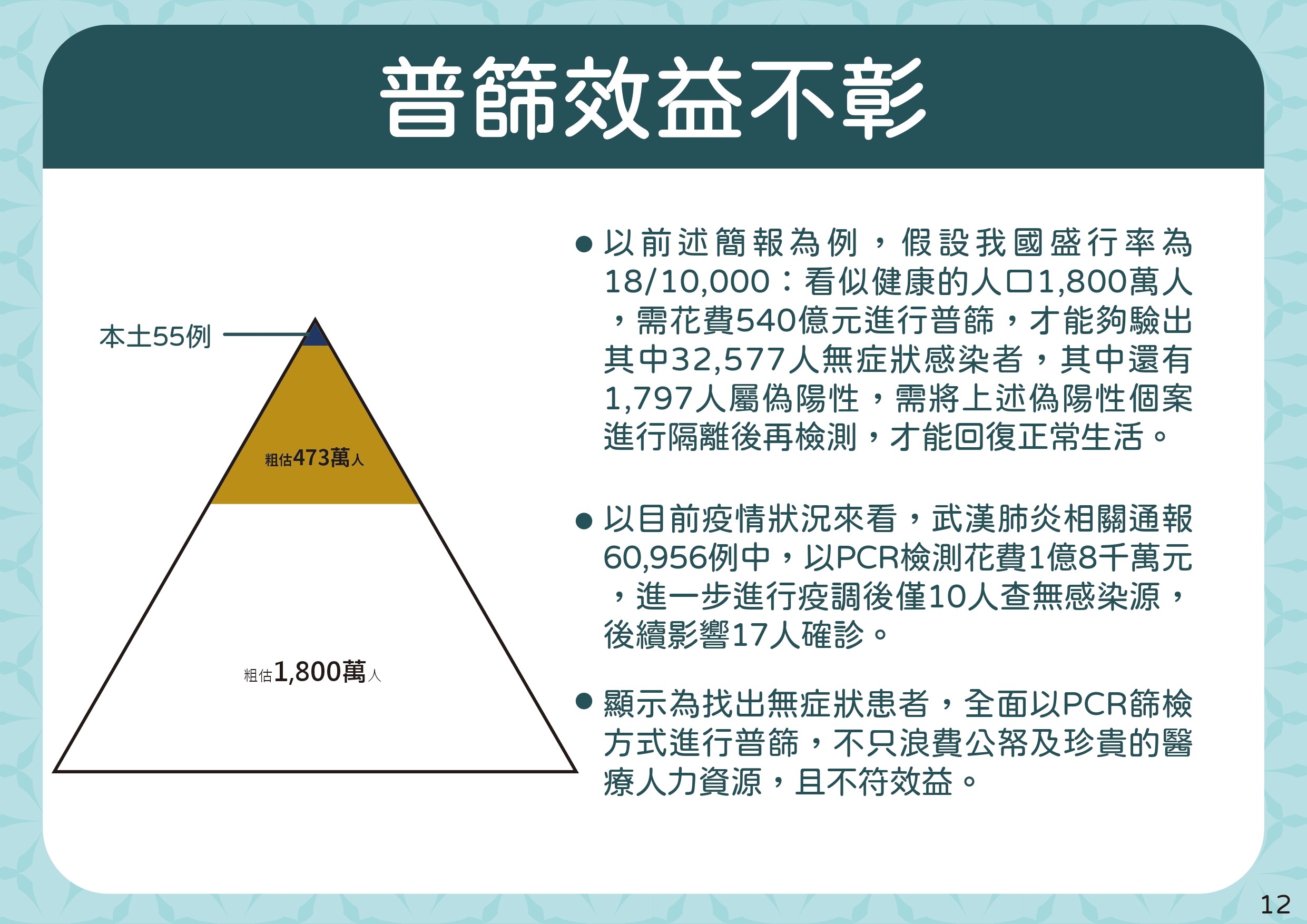 ▲▼4/28精準防疫一百天-整體策略。普篩效益不彰。（圖／指揮中心提供）