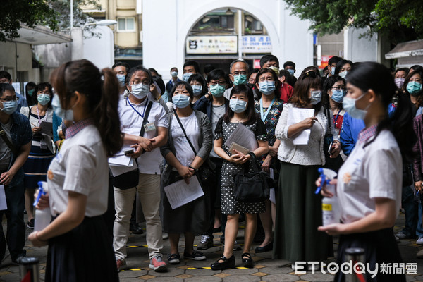 ▲台北市會考演練，各校校長現場觀摩。（圖／記者林敬旻攝）