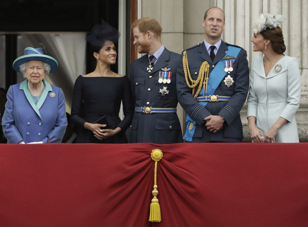 ▲英國王子威廉與妻子凱特（Kate Middleton），哈利與妻子梅根（Meghan Markle）。（圖／達志影像／美聯社）