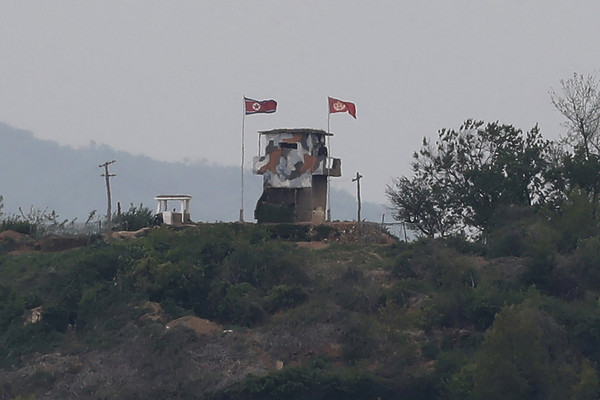 ▲▼南北韓邊界,北韓哨所。（圖／達志影像／美聯社）