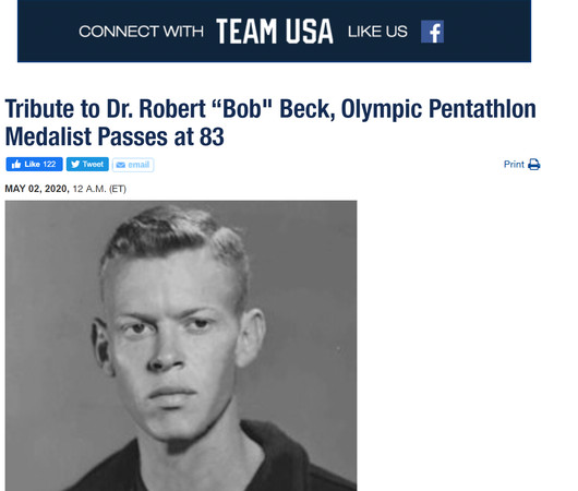 ▲▼     奧運現代五項雙料銅牌貝克（Robert Beck）住院期間感染新冠肺炎去世        。（圖／翻攝TEAM USA）