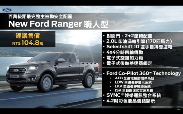 ▲新一代Ford Ranger皮卡車上市 。（圖／翻攝自Ford）