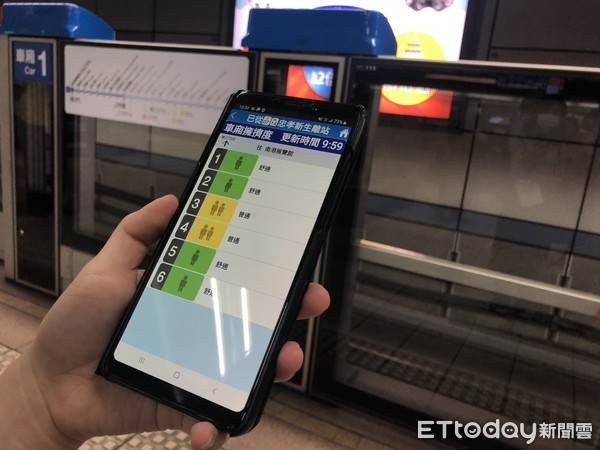 ▲▼ 北捷APP可查詢車廂擁擠度。（圖／記者楊亞璇攝）