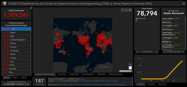 ▲▼Lauren Gardner,COVID-19 Dashboard by the Center for Systems Science and Engineering at Johns Hopkins University。（圖／翻攝自約翰霍普金斯大學官網）