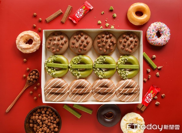 ▲▼Krispy Kreme推出麥芽、抹茶巧克力系列甜甜圈。（圖／Krispy Kreme提供）