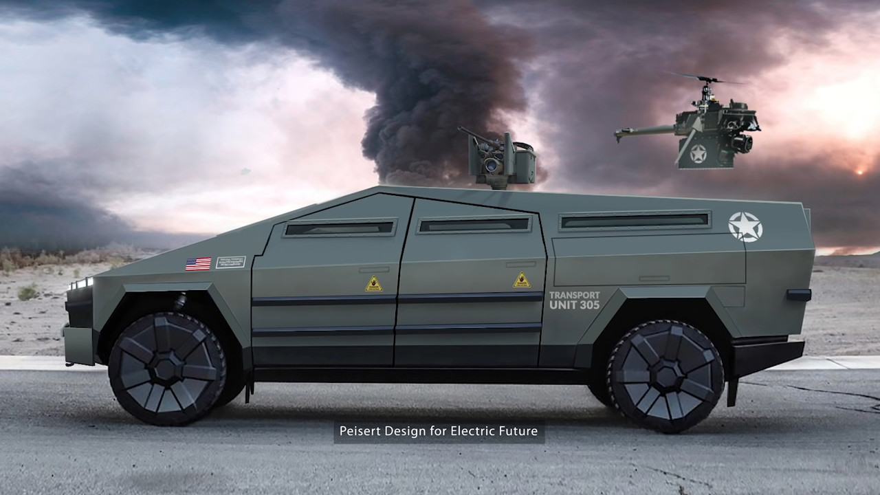 國外的特斯拉軍車有夠帥 網友特製 Cybertruck軍用電動皮卡 Ettoday車雲 Ettoday新聞雲