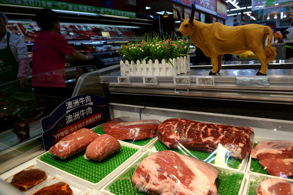 ▲▼北京沃爾瑪超市販售的澳洲牛肉。（圖／路透社）