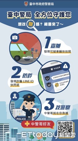 ▲▼台中市警局推出LINE官方帳號，可直接查贓車。（圖／台中市警局提供）