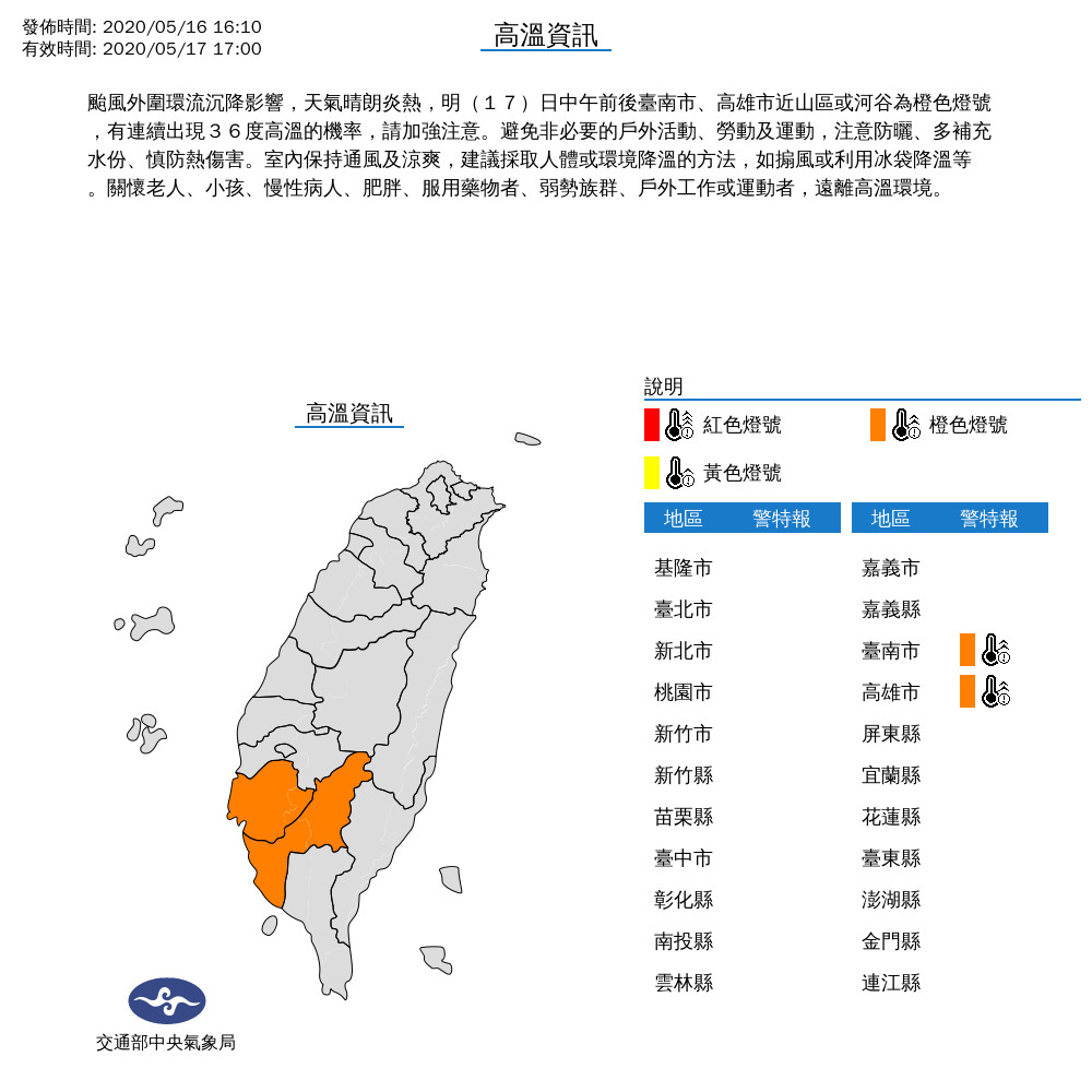 ▲氣象局發布高溫資訊。（圖／氣象局提供）