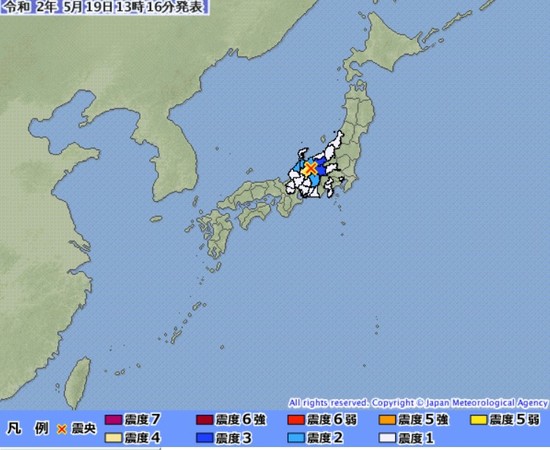 ▲岐阜縣自4月以來已經觀測到超過100次的地震。（圖／翻攝自日本氣象廳）