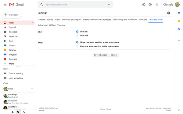▲▼G Suite添增Gmail側欄Google Meet關閉選項。（圖／取自G Suite Updates Blog）
