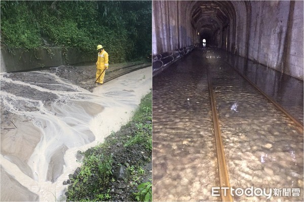 ▲▼     阿里山鐵路淹水        。（圖／記者翁伊森攝）