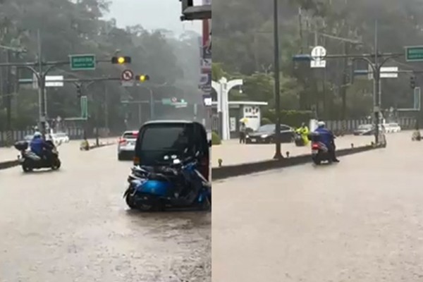 ▲台北市文山區興隆路四段大淹水。（圖／翻攝臉書）