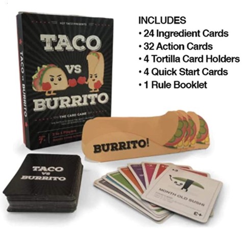 ▲▼西雅圖9歲男孩發明紙牌遊戲「Taco vs Burrito」。（圖／翻攝自Facebook／lesliedoo）（圖／翻攝自amazon官網）
