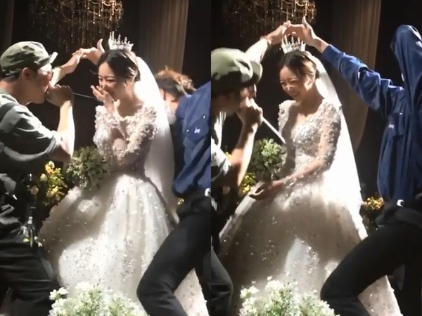 ▲哈哈和李光洙圍著新娘跳舞。（圖／翻攝自nowsunny IG）