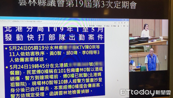 ▲雲林縣議員蔡孟真質詢雲林縣警察局長，指出警方處理案件時，疑處置方式欠缺妥善公平。（圖／記者蔡佩旻攝）