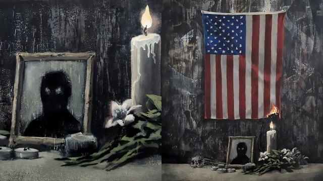 ▲▼英國塗鴉藝術家班克斯以佛洛伊德之死諷刺白人。（圖／翻攝自Instagram@banksy）
