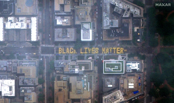 ▲美國,華盛頓特區,black lives matter,衛星圖像。（圖／路透）