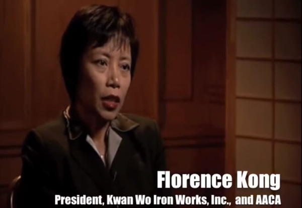 ▲▼舊金山建築工程公司「Kwan Wo Ironworks」華裔女執行長江苑珊（Florence Kong）。（圖／翻攝自YouTube／NCAABA）
