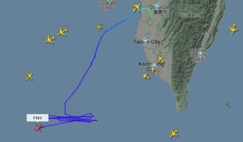 ▲台灣F-16V今升空進入西南方海域。（圖／翻攝推特）