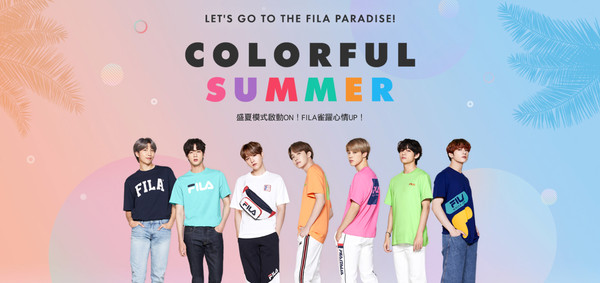 ▲▼ BTS演繹夏日繽紛色系穿搭 BTS COLORFUL SUMMER系列6_11全台上市。（圖／FILA提供）
