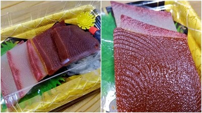 這盒素肉生魚片「吃起來是甜的」　新鮮魚肉紋理光澤...竟是老師傅手製