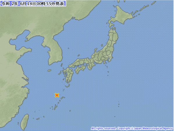 ▲▼日本鹿兒島縣在當地時間14日0時51分，發生芮氏規模6.3地震。（圖／翻攝自日本氣象廳）