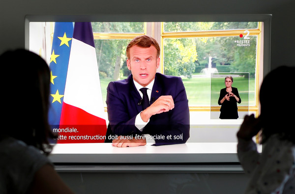 ▲▼法國總統馬克宏（Emmanuel Macron）宣布已贏得「第一場勝利」。（圖／路透）