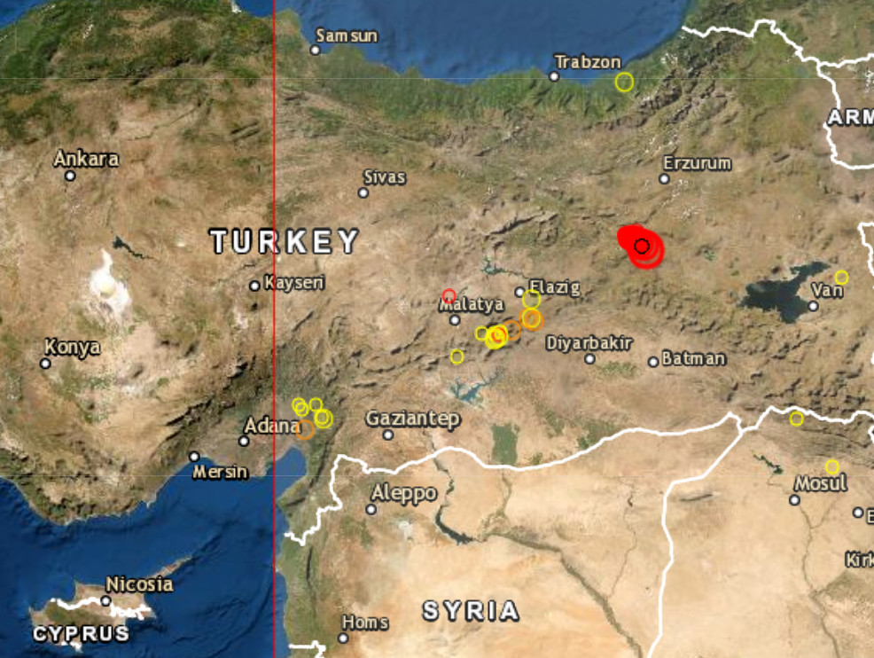 ▲▼土耳其東部賓格爾省當地15日上午9時51分（台灣時間15日下午2時51分）再度發生規模5.5地震。（圖／翻攝自歐洲地中海地震中心）