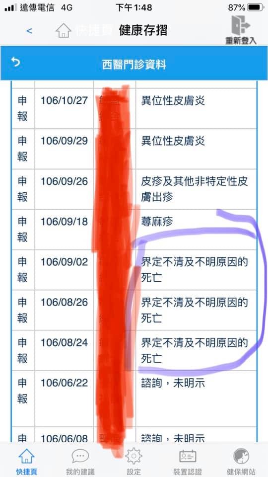 ▲▼兒子被健保申報成死亡。（圖／翻攝自爆怨公社）