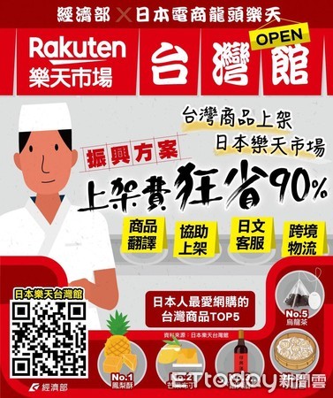 ▲「日本樂天台灣館」正式開幕，提供台灣廠商上架費狂省九成的超殺優惠。（圖／經濟部提供）