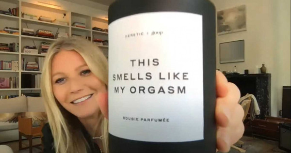 葛妮絲派特洛新推出「我的高潮味」香氛蠟燭，噱頭十足。（圖／YouTube）
