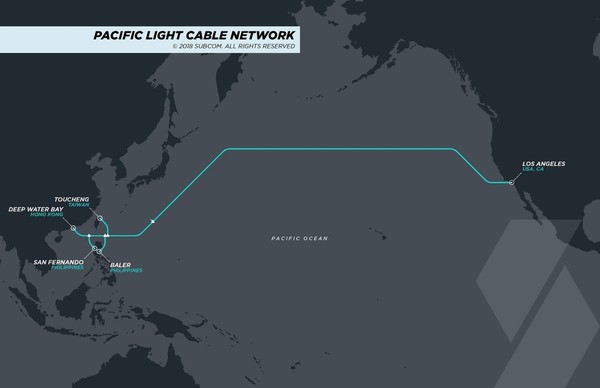 ▲▼太平洋海底光纖網全長約1.2萬公里。（圖／Pacific Light Data Communication）
