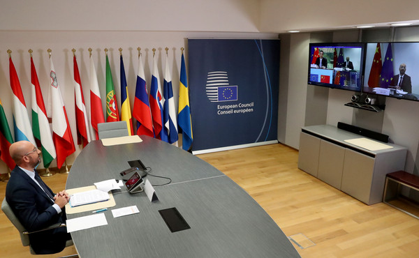 ▲▼歐盟與中國在22日舉行視訊高峰會。（圖／路透）