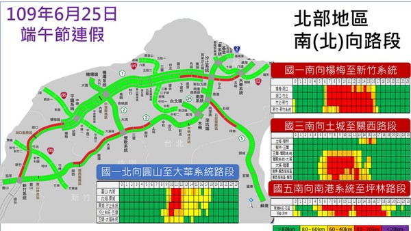 ▲▼端午連假國道路況預報圖。（圖／高公局提供）