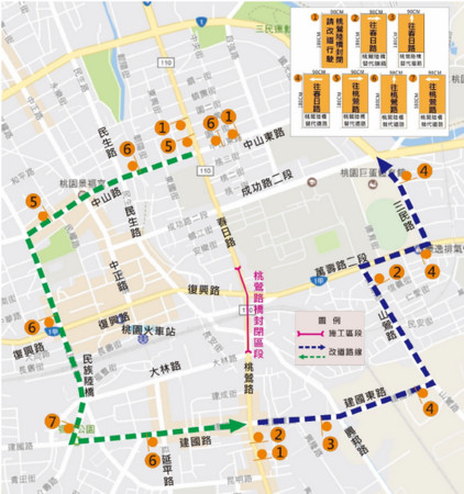 ▲桃鶯陸橋辦理施工，6/29起夜間10時至翌日凌晨6時，封橋14天。（圖／擷取自gooleMap）