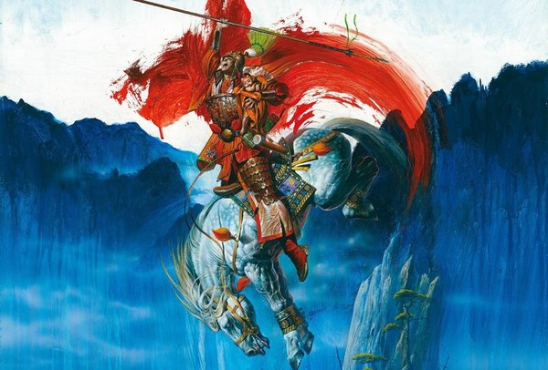 描繪趙子龍騎馬救少主的畫作《長坂坡》是鄭問最大幅的作品，在《千年一問》中，製作成3D動畫，成為全片重頭戲之一。（貝殼放大提供）