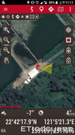▼ 森林巡護通報手機地圖操作介面(Oruxmaps APP)            。（圖／記者楊鈞典翻攝）