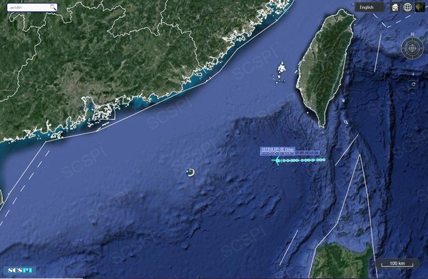 ▲▼SCS推特發文指出，美國軍機行經巴士海峽進入中國南海。（圖／翻攝SCS Probing Initiative推特）