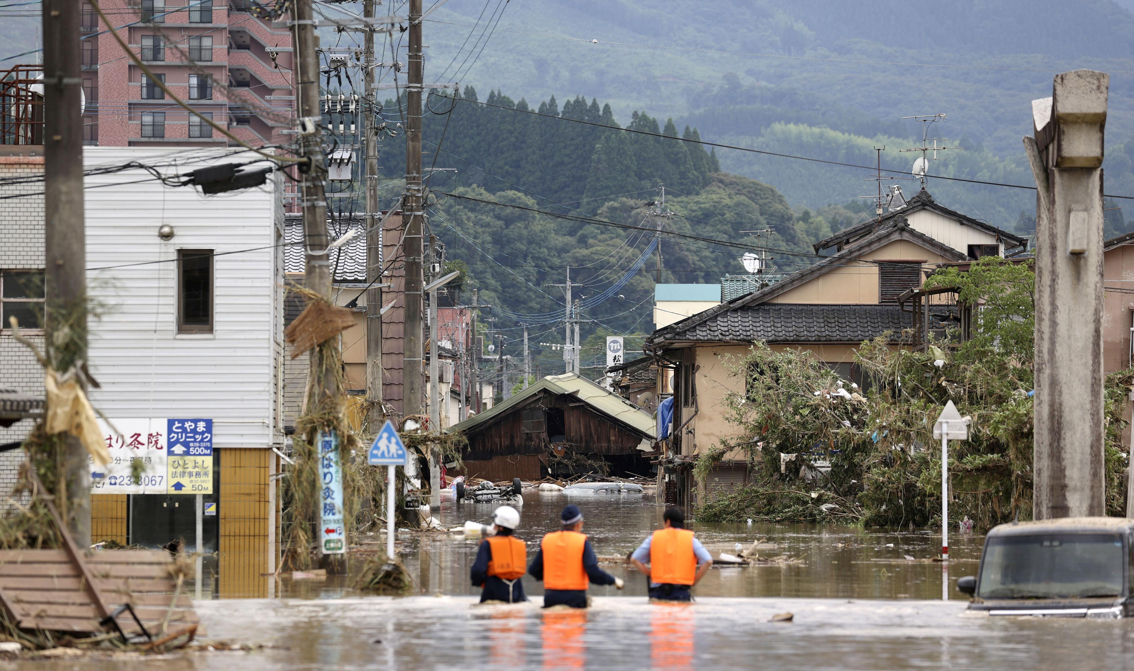 ▲▼日本九州、熊本　大雨　淹水。（圖／路透）