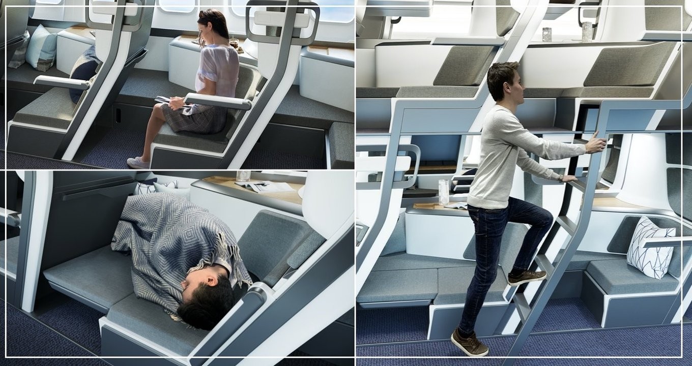 ▲▼美新創公司設計夢幻「上下鋪座艙」。（圖／翻攝自Zephyr Aerospace）