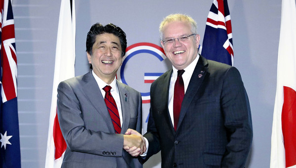 日本首相安倍晉三,澳洲總理莫里森（Scott Morrison）（圖／達志影像／美聯社）