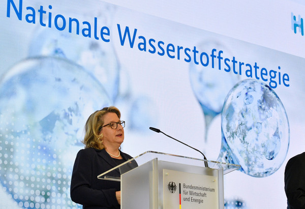 ▲德國在柏林舉行新聞發布會，介紹氫能戰略佈局。（圖／路透）